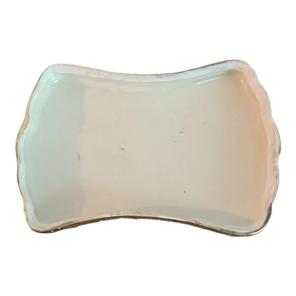 Chinese Porcelain Trinket Box 5"x3"x2.5" Pink Flowers & Birds Gold Trim Lacquer - Picture 9 of 11